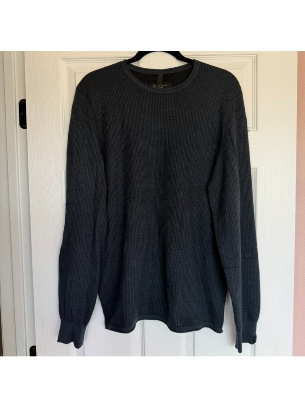 Rag and Bone Wool Blend Blue Crewneck Layering Sweater Size XL